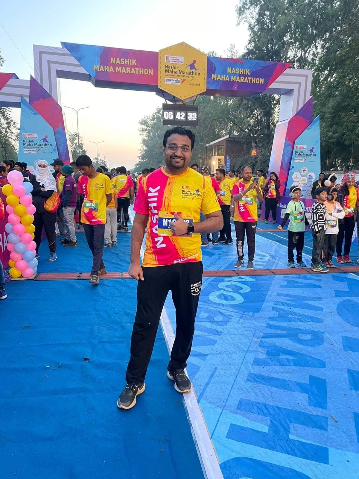 Dr. Gaurav Deore of Shishu Child Care Clinic participating in the Nashik Maha Marathon