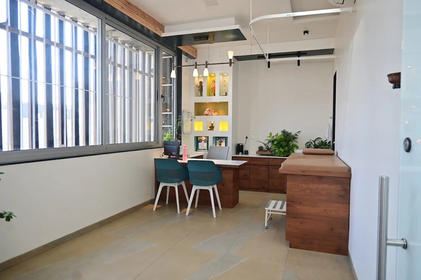 Modern pediatric consultation room equipped for comprehensive child checkups